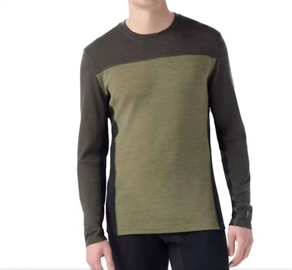 NEW SMARTWOOL men's classic thermal merino base layer colorblock crew top in win